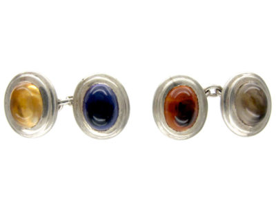 Silver Multistone Cufflinks
