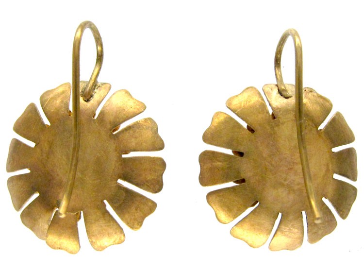 Victorian Gold Flower Earrings