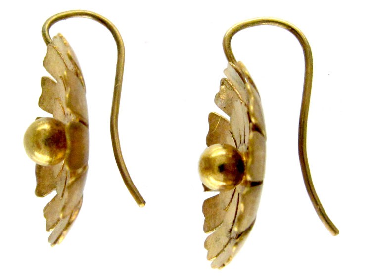 Victorian Gold Flower Earrings