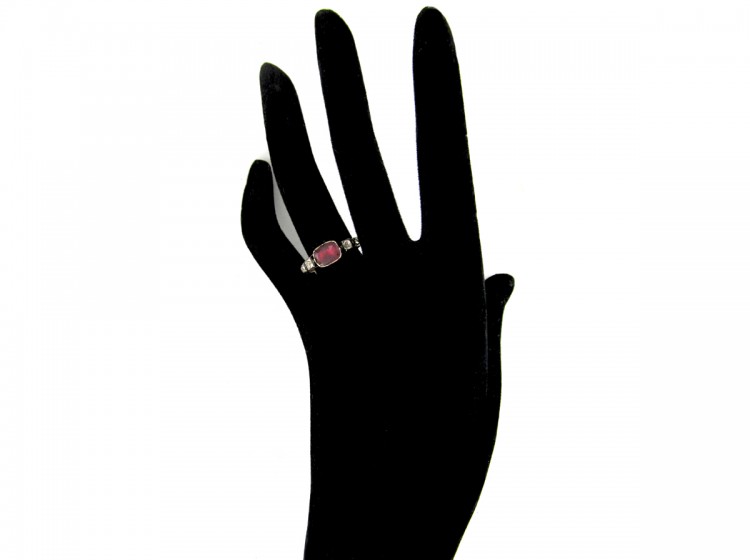 Georgian Flat Cut Almandine Garnet & Paste Ring