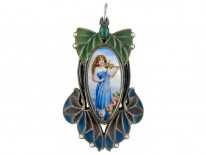 Art Nouveau Plique-à-Jour Silver Pendant
