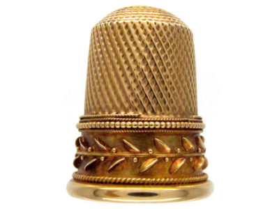 Gold Thimble in Case
