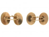 Amethyst Cabochon Gold Cufflinks