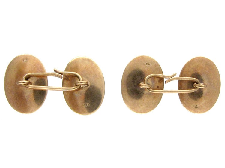 Amethyst Cabochon Gold Cufflinks