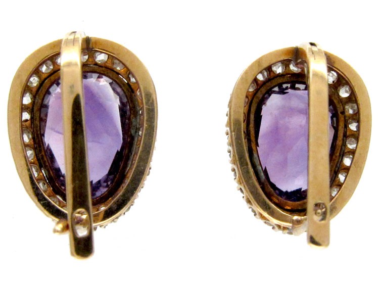 Siberian Amethyst & Diamond Earrings