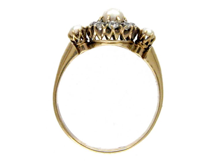 Diamond & Pearl Cluster Ring