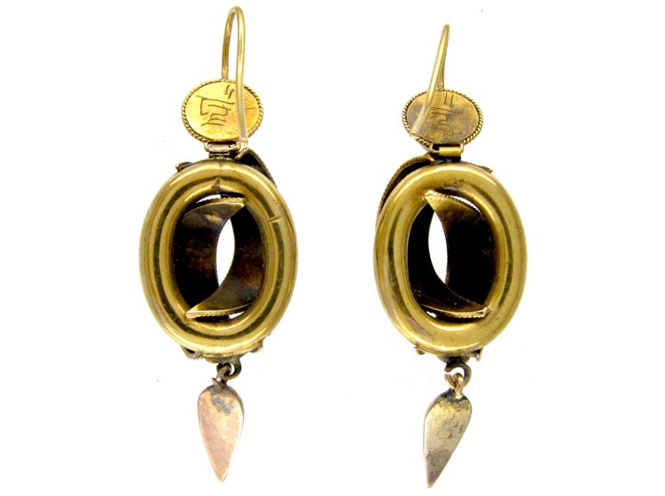 Victorian Gold & Turquoise Drop Earrings