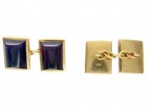 Carved Amethyst Gold Cufflinks