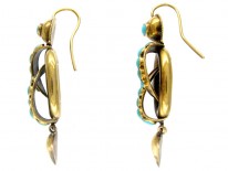 Victorian Gold & Turquoise Drop Earrings
