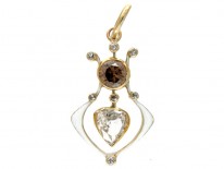 Diamond & White Enamel Pendant