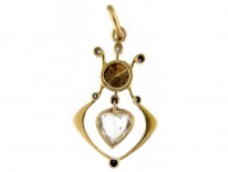 Diamond & White Enamel Pendant