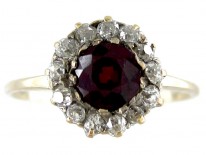 Burma Ruby & Diamond Cluster Ring
