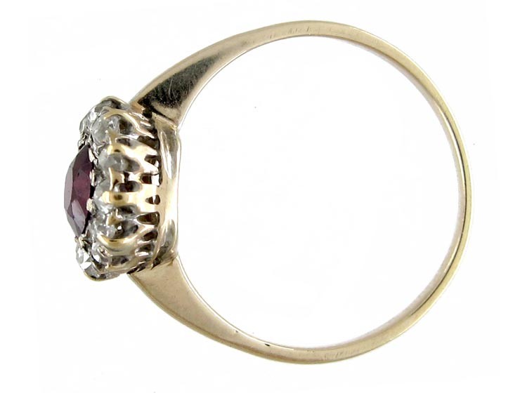 Burma Ruby & Diamond Cluster Ring