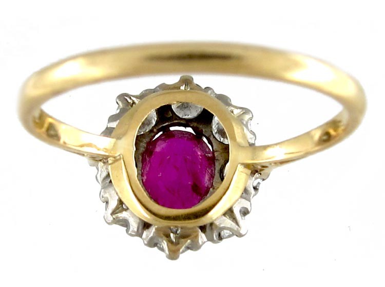 Ruby & Diamond Cluster Ring