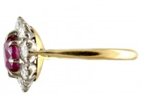 Ruby & Diamond Cluster Ring