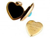 Gold & Turquoise Heart Locket