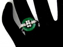 Jade & Diamond Art Deco Ring