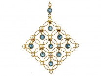 Aquamarine & Pearl Articulated Pendant
