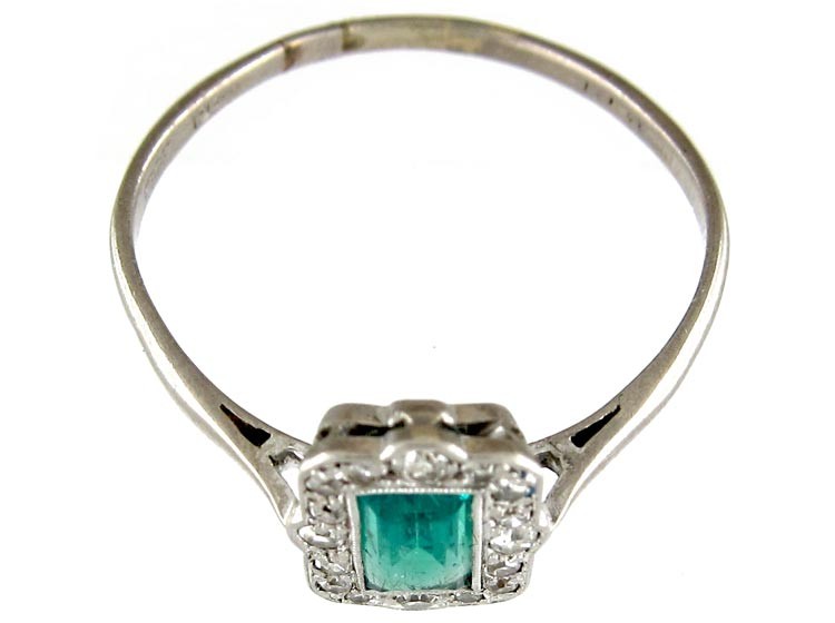 Art Deco Emerald & Diamond Ring