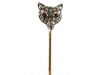 Diamond Fox Head Tie Pin