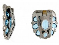 Pair Silver & Paste Art Deco Clips