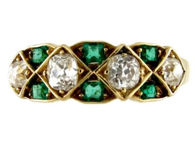 Emerald & Diamond Edwardian Ring