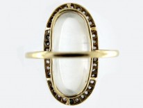 Large Moonstone & Diamond Ring