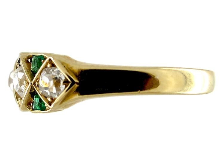 Emerald & Diamond Edwardian Ring