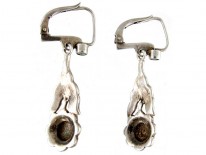 Marcasite Flower Drop Earrings