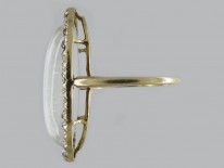 Large Moonstone & Diamond Ring