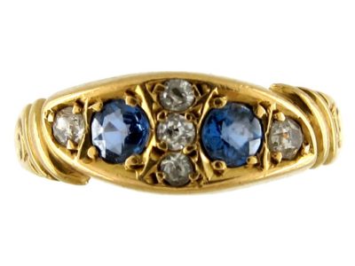Sapphire & Diamond Gypsy Ring