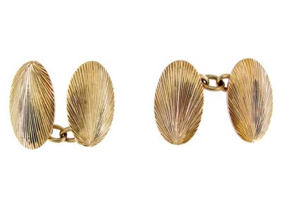 Gold Engraved Sunburst Cufflinks