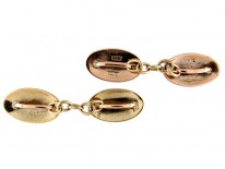 Gold Engraved Sunburst Cufflinks