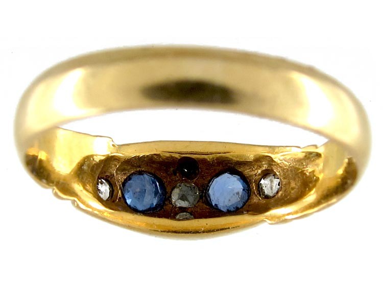 Sapphire & Diamond Gypsy Ring