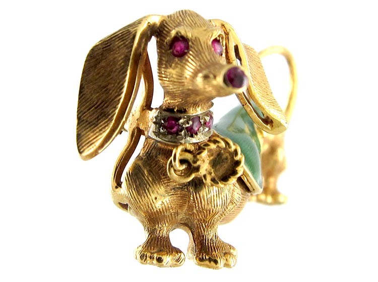 Gold Dachshund Brooch