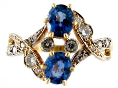Art Nouveau Sapphire & Diamond Ring