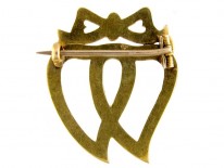 Gold Double Heart Brooch
