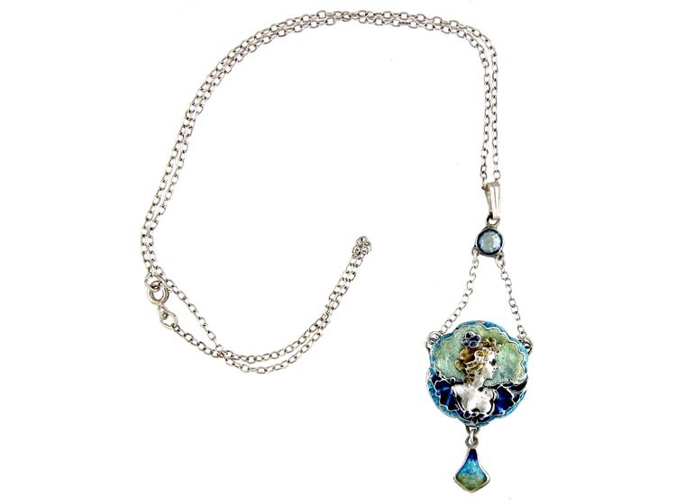 Art Nouveau Silver & Enamel Pendant
