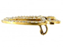 Gold Double Heart Brooch
