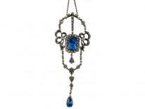 Edwardian Blue & White Paste Pendant