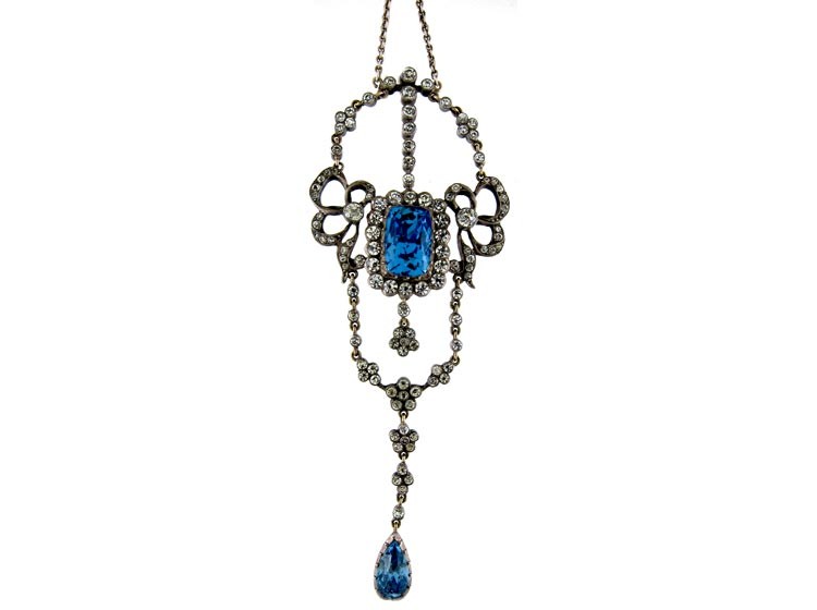 Edwardian Blue & White Paste Pendant