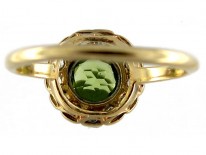 Peridot & Diamond Cluster Ring
