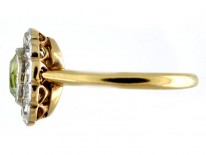 Peridot & Diamond Cluster Ring