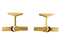 Gold & Ruby Baton Cufflinks