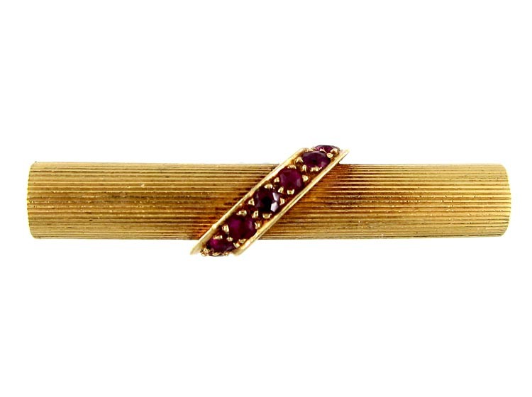 Gold & Ruby Baton Cufflinks