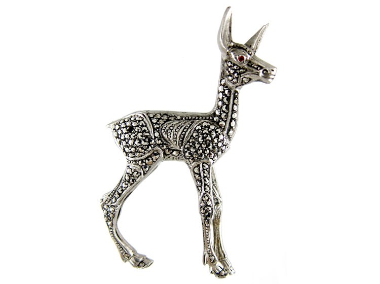 Silver & Marcasite Bambi Brooch