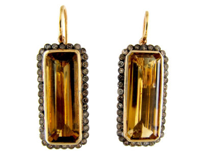 Citrine & Diamond Earrings