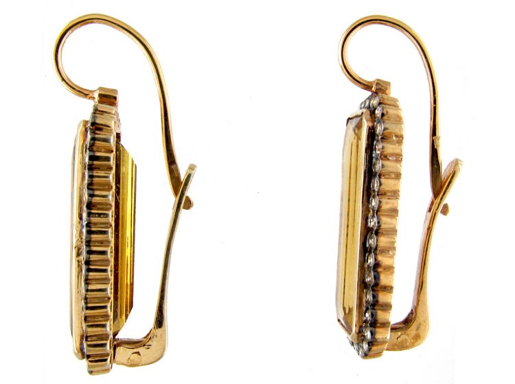 Citrine & Diamond Earrings