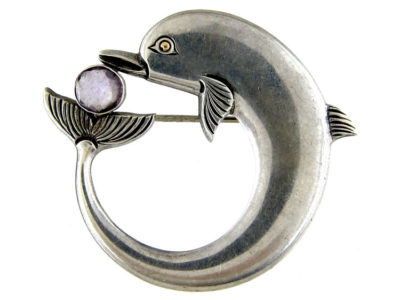 Silver Dolphin Brooch