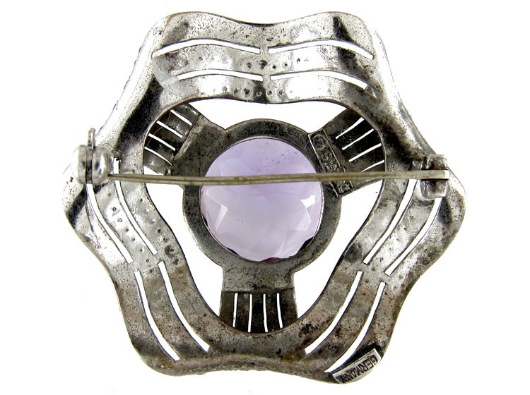 Theodor Fahrner Silver & Amethyst Brooch